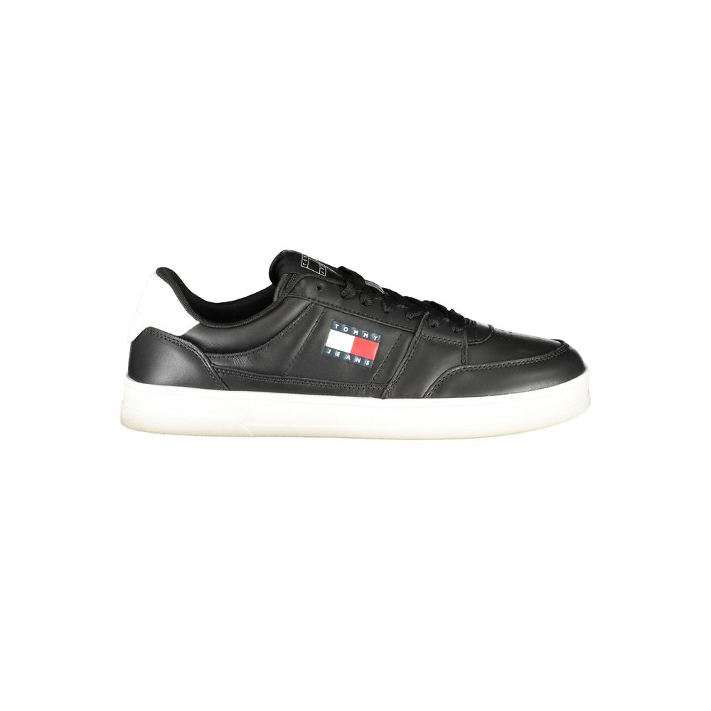 Tommy Hilfiger Black Leather Men Sneaker - Style & Comfort Combined