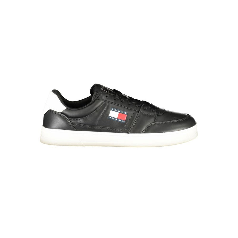 Tommy Hilfiger Black Leather Men Sneaker - Style & Comfort Combined