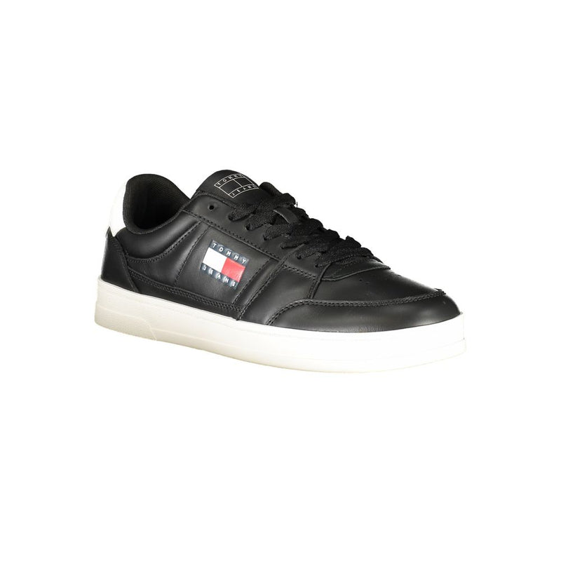 Tommy Hilfiger Black Leather Men Sneaker - Style & Comfort Combined
