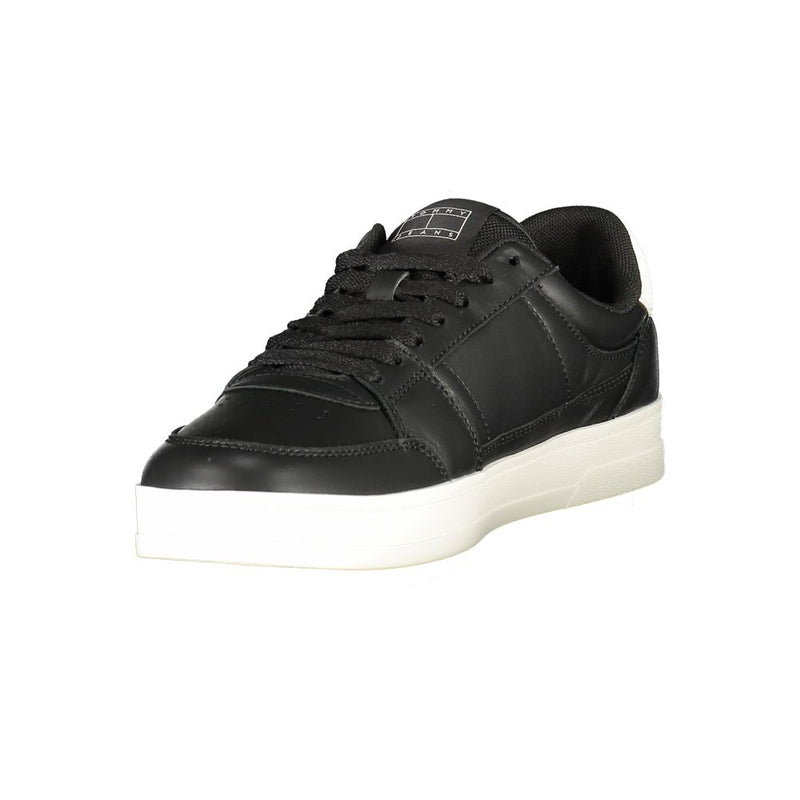 Tommy Hilfiger Black Leather Men Sneaker - Style & Comfort Combined