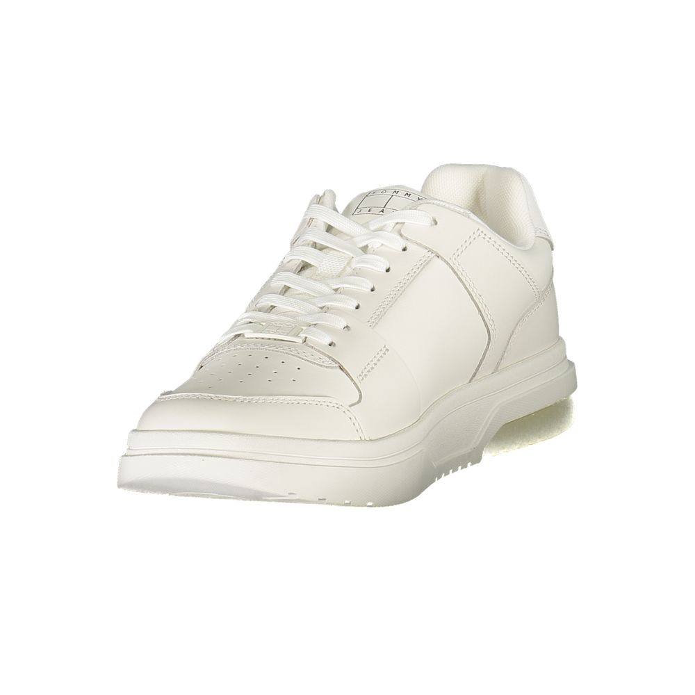 Tommy Hilfiger White Leather Men Sneaker - Stylish Comfort