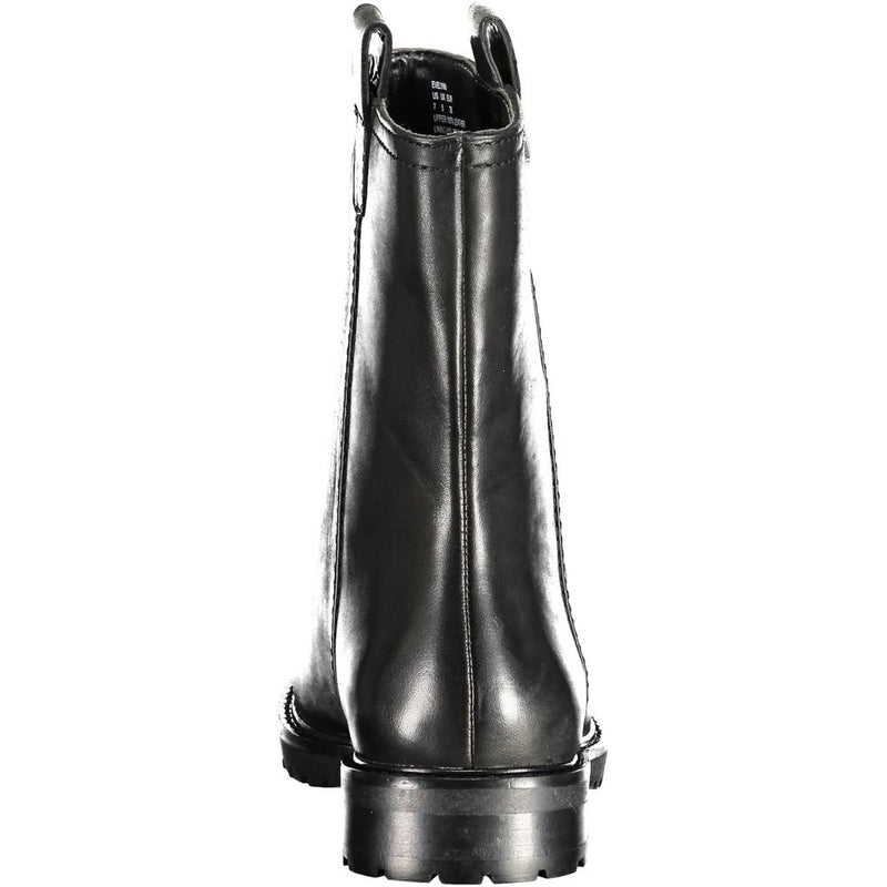 Ralph Lauren Black Leather Women Boot - EVELYNN