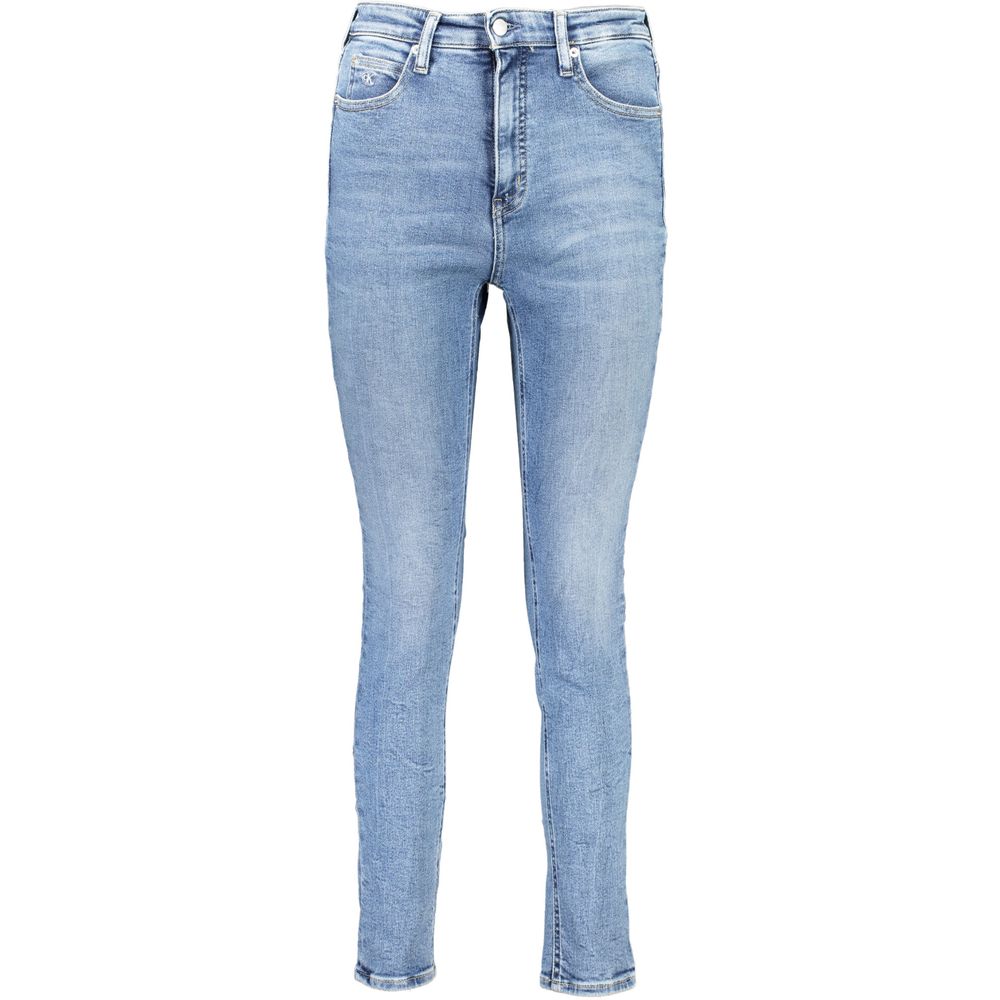 Calvin Klein Blue Cotton Women Jeans - High-Rise Skinny Fit