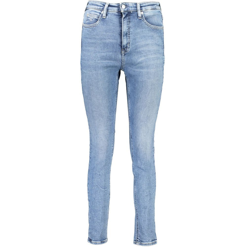 Calvin Klein Blue Cotton Women Jeans - High-Rise Skinny Fit