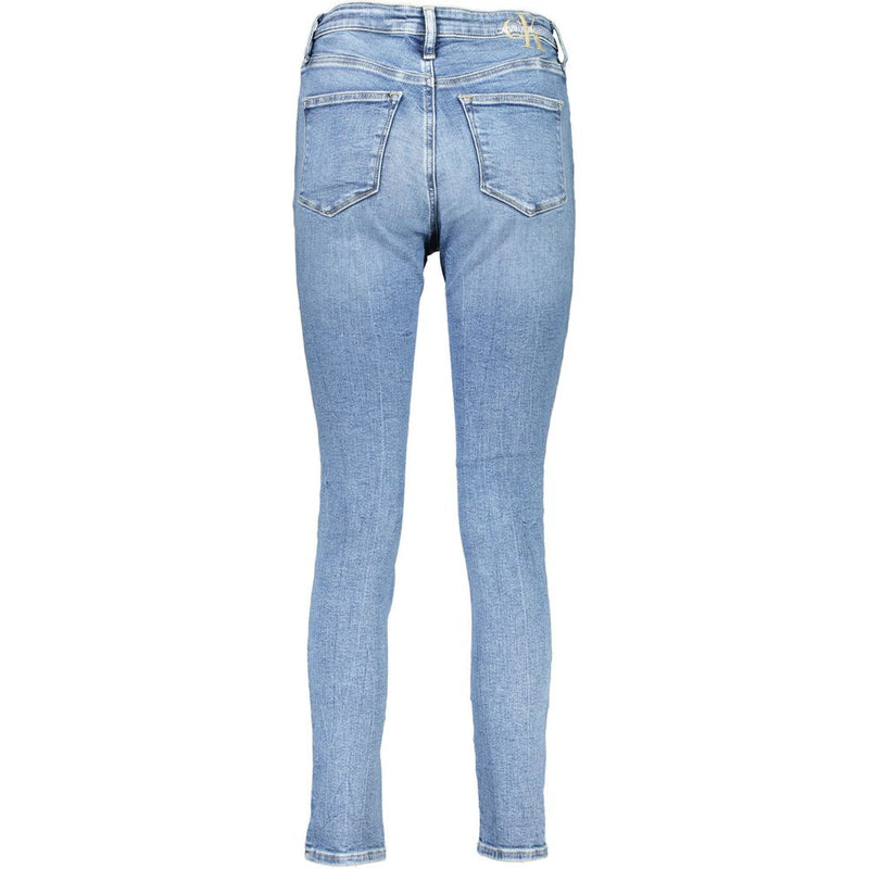 Calvin Klein Blue Cotton Women Jeans - High-Rise Skinny Fit