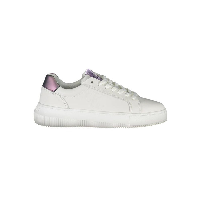 Calvin Klein White Leather Women Sneaker - Chic Comfort for Everyday
