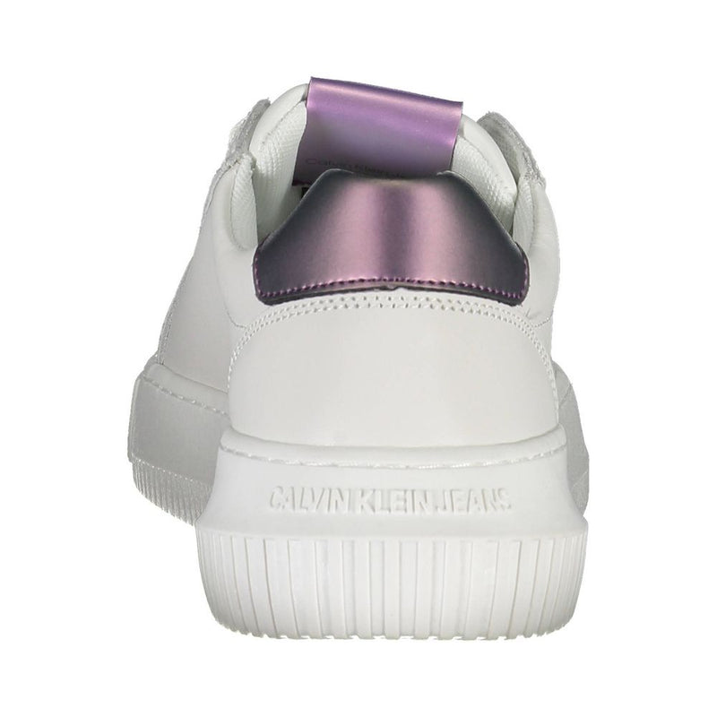 Calvin Klein White Leather Women Sneaker - Chic Comfort for Everyday