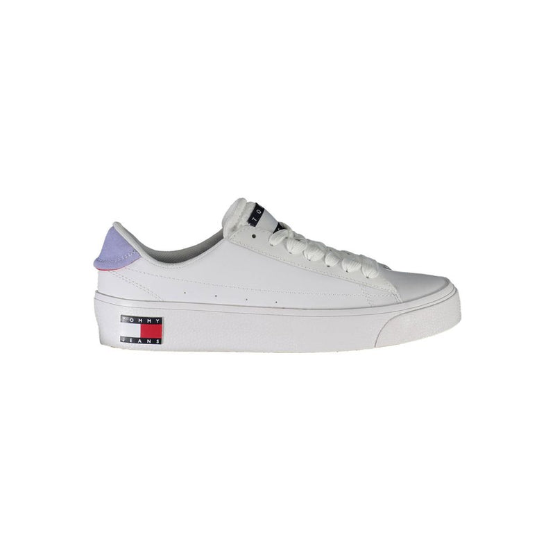 Tommy Hilfiger White Polyester Women's Sneakers - Sporty Elegance
