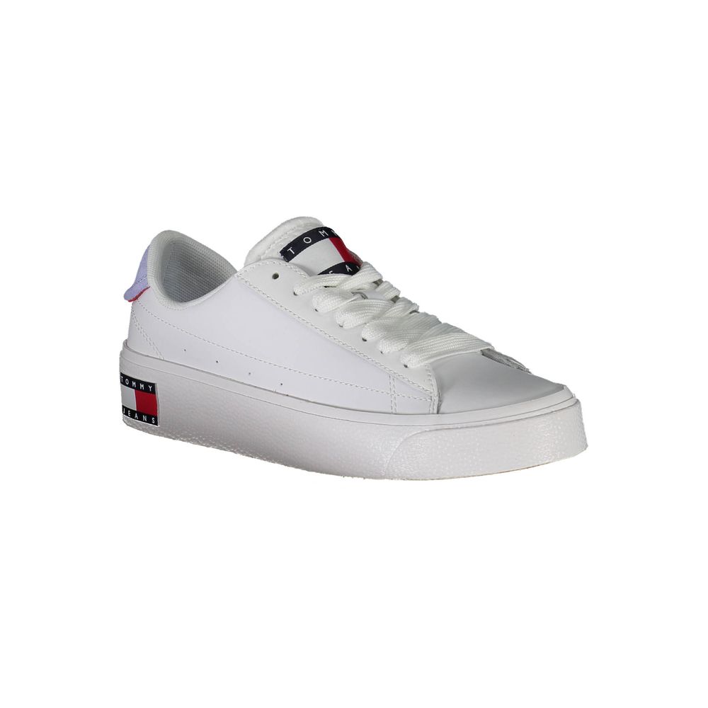 Tommy Hilfiger White Polyester Women's Sneakers - Sporty Elegance