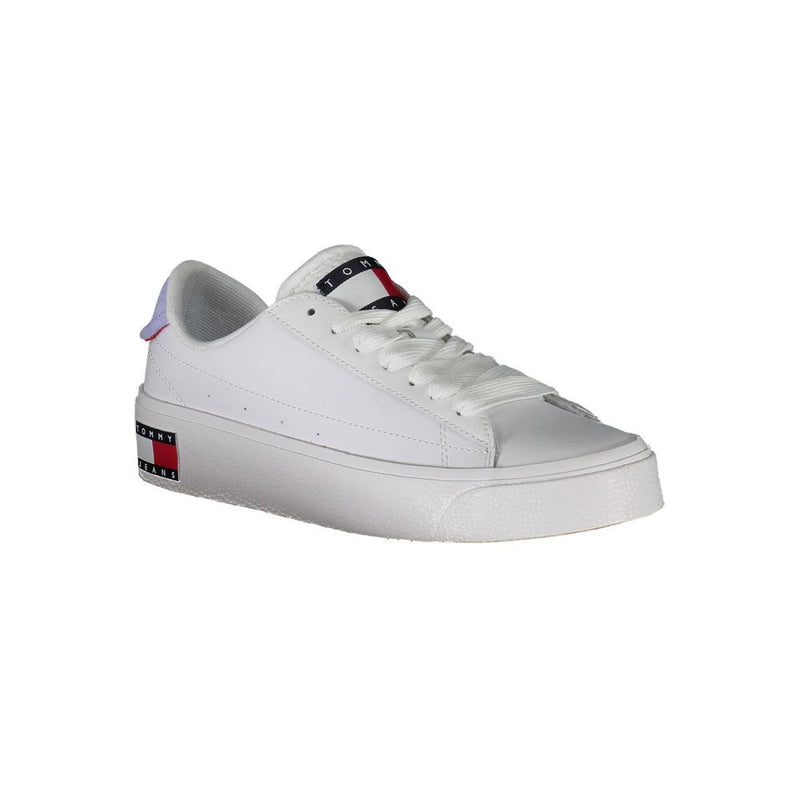 Tommy Hilfiger White Polyester Women's Sneakers - Sporty Elegance