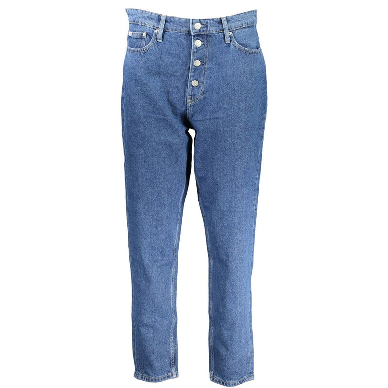 Calvin Klein Blue Cotton Women Jeans - MOM JEANS