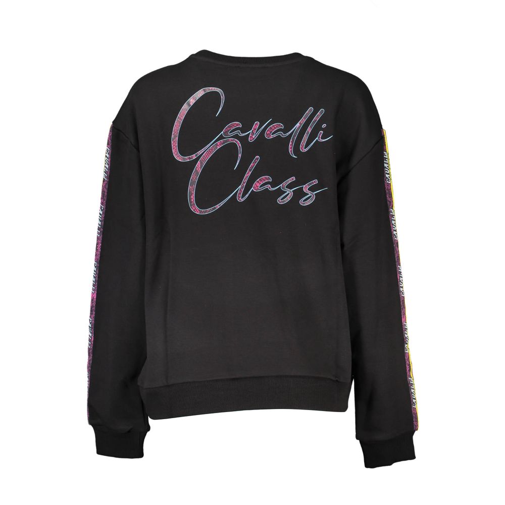Cavalli Class Black Cotton Women Sweater - Luxurious Fashion Essential