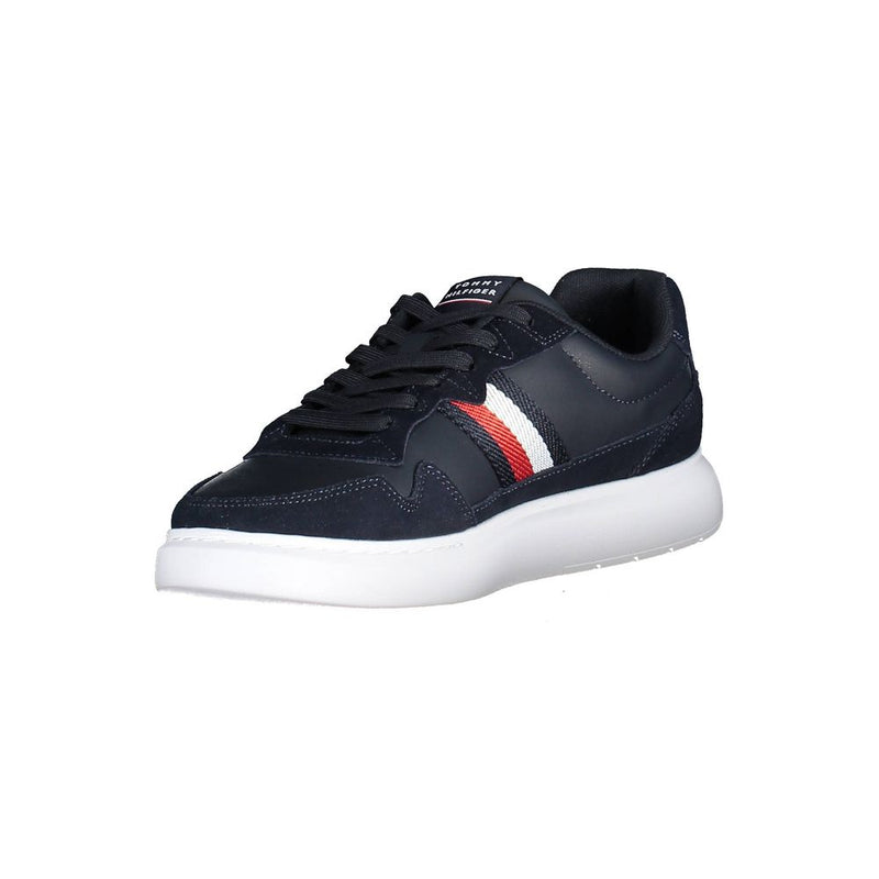 Tommy Hilfiger Blue Leather Men Sneaker - Élégance et Confort