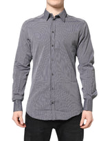 Chemise habillée rayée noir et blanc, dorée, Dolce &amp; Gabbana.