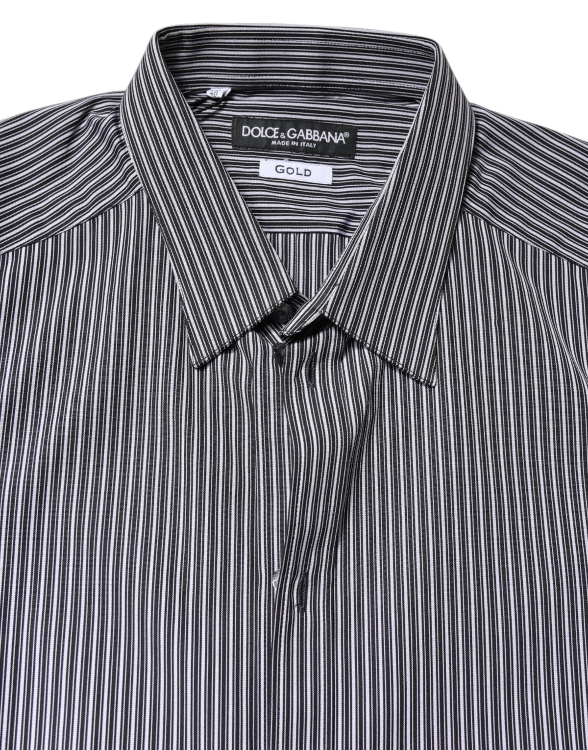 Chemise habillée rayée noir et blanc, dorée, Dolce &amp; Gabbana.