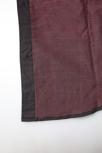 Dolce &amp; Gabbana Donkerrood Jacquard Katoenen Heren Overhemd GOUD