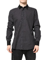 Chemise habillée en coton à pois noirs de Dolce &amp; Gabbana
