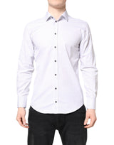 Chemise de ville à manches longues MARTINI en coton rayé blanc de Dolce &amp; Gabbana pour homme