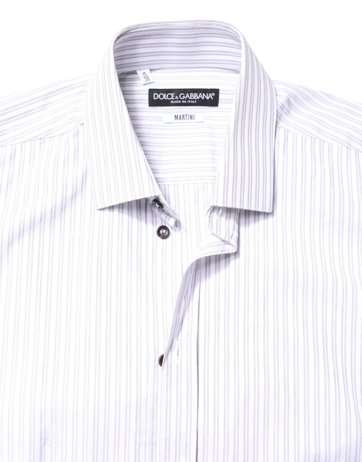 Chemise de ville à manches longues MARTINI en coton rayé blanc de Dolce &amp; Gabbana pour homme