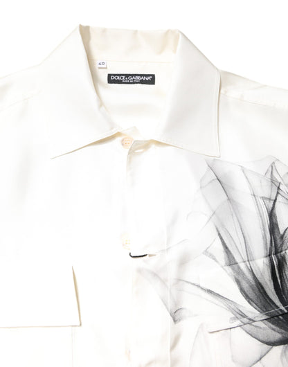 Dolce &amp; Gabbana Ivoorkleurig Zijden Hemd met Lange Mouwen voor Heren