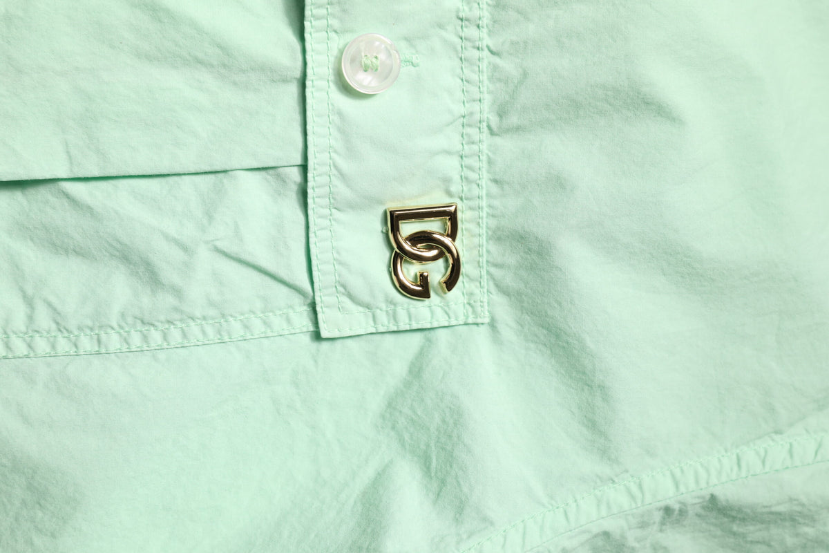Chemise décontractée à manches courtes en coton vert pour homme de Dolce &amp; Gabbana