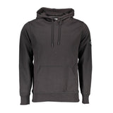 Pull en coton noir Calvin Klein pour homme avec poche centrale et capuche