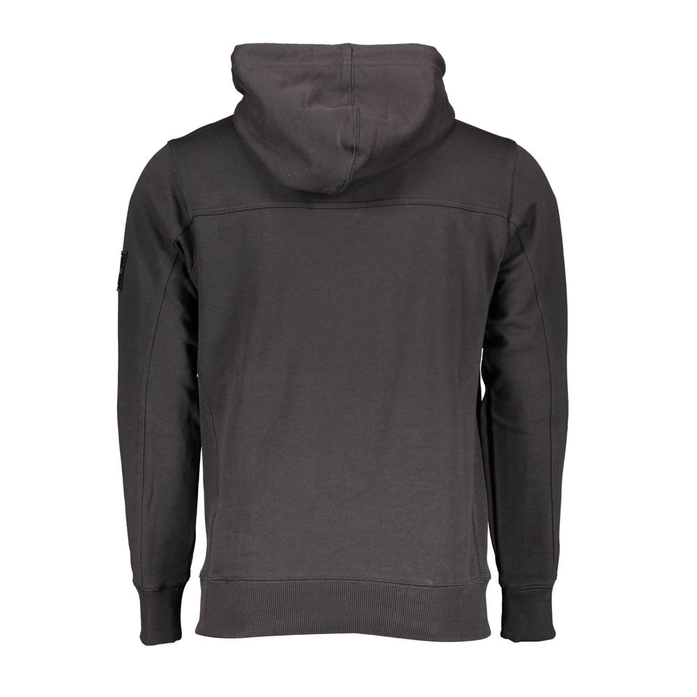 Pull en coton noir Calvin Klein pour homme avec poche centrale et capuche