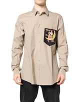 Chemise homme décontractée MARTINI beige à imprimé pin-up de Dolce &amp; Gabbana