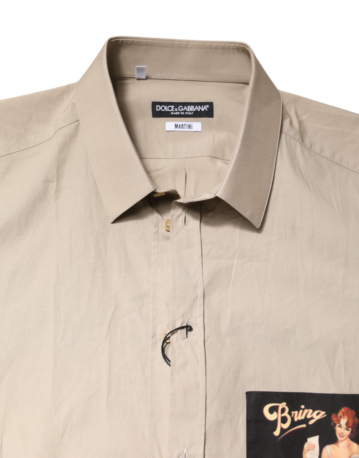 Chemise homme décontractée MARTINI beige à imprimé pin-up de Dolce &amp; Gabbana