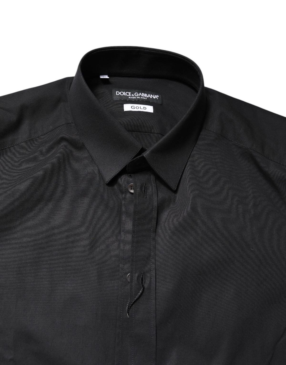 Chemise à manches longues en coton noir et or de Dolce &amp; Gabbana