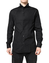 Chemise habillée Emporio Armani en coton noir à manches longues