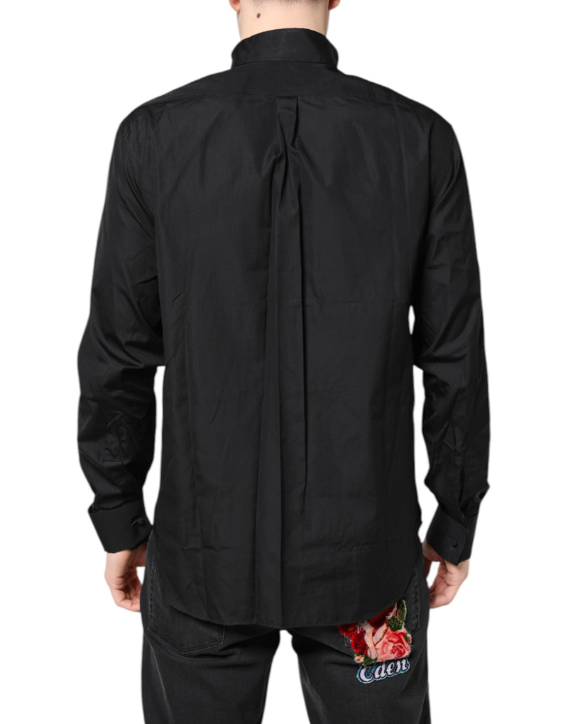 Chemise habillée Emporio Armani en coton noir à manches longues