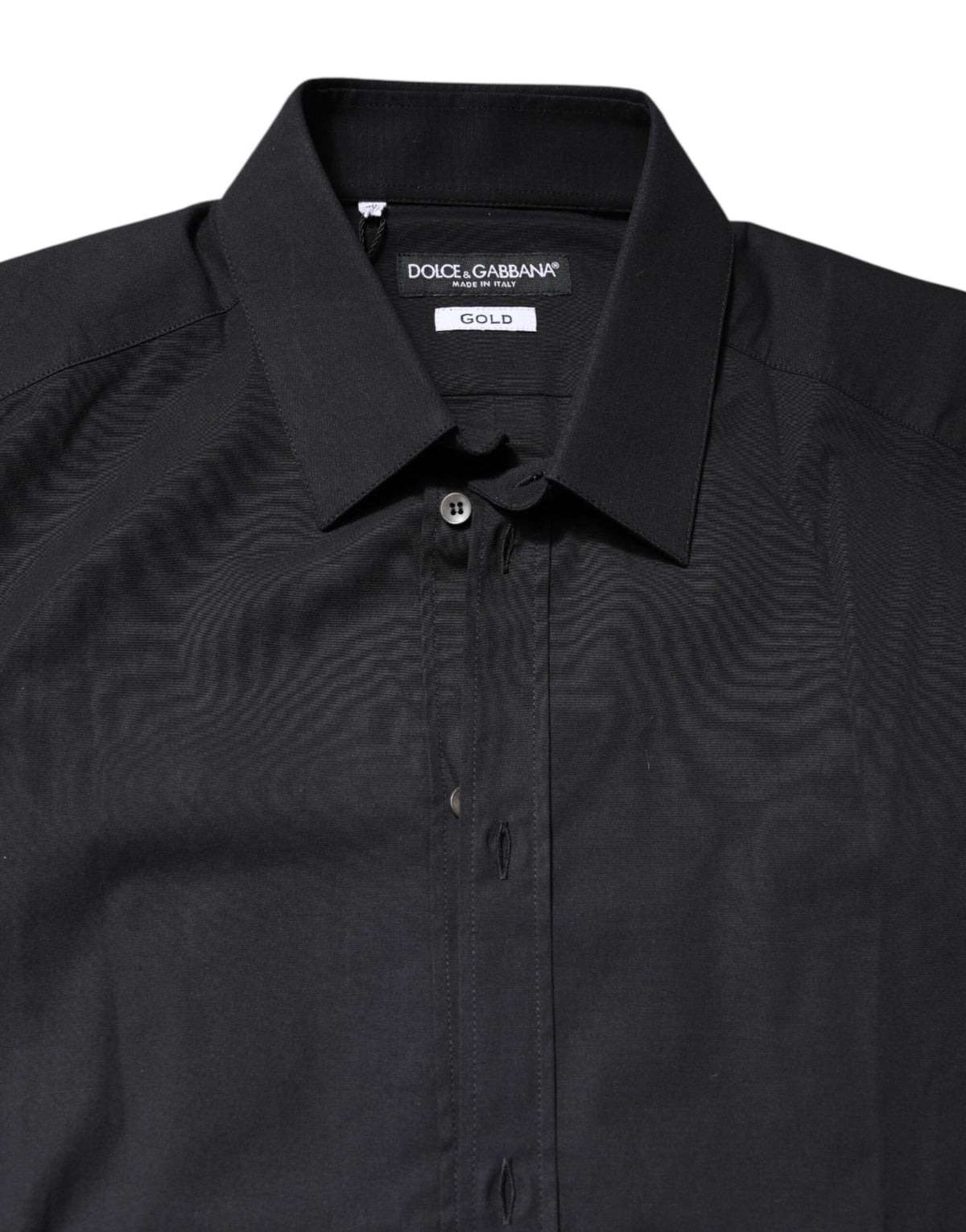Chemise à manches longues en coton noir et or de Dolce &amp; Gabbana