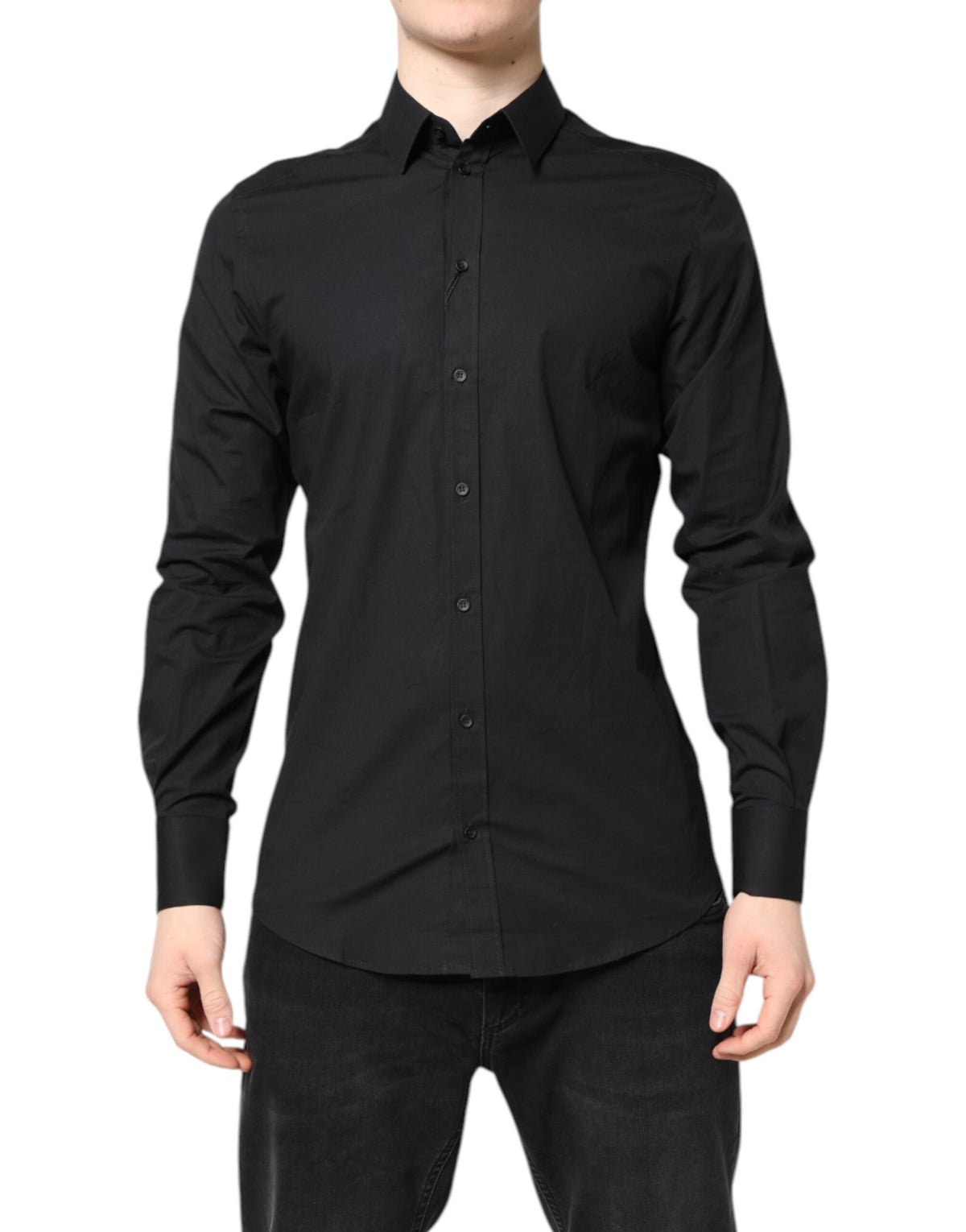 Chemise habillée en coton noir et or de Dolce &amp; Gabbana