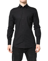 Chemise habillée en coton noir et or de Dolce &amp; Gabbana