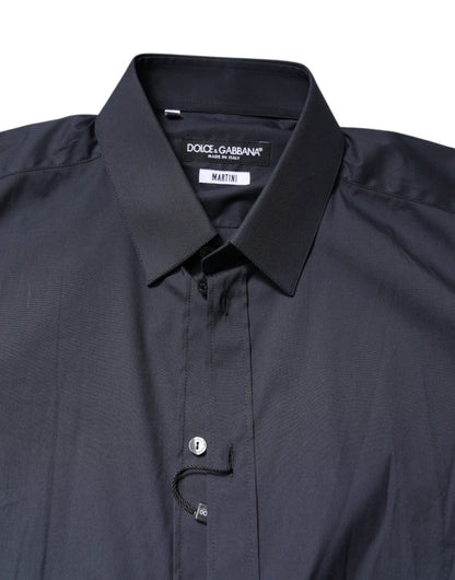 Dolce & Gabbana Dark Blue MARTINI Cotton Dress Formal Shirt