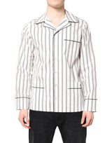 Chemise de pyjama de nuit à rayures blanches Dolce &amp; Gabbana