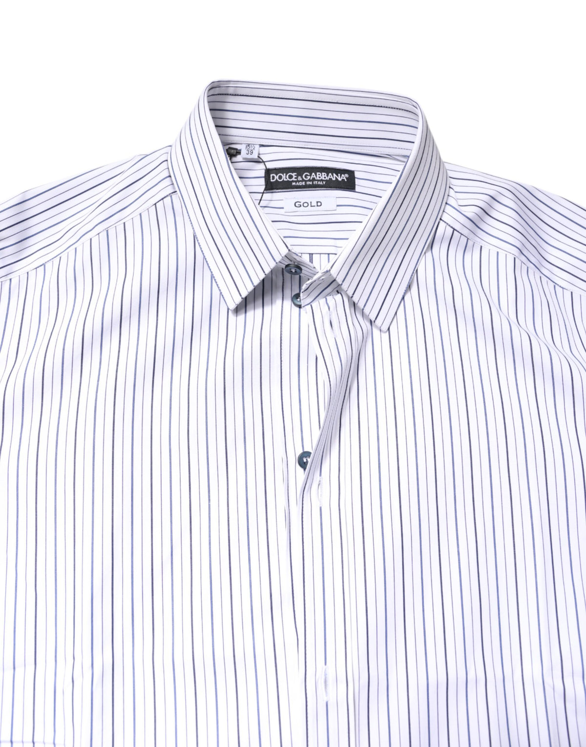 Chemise habillée en coton blanc à rayures dorées de Dolce &amp; Gabbana
