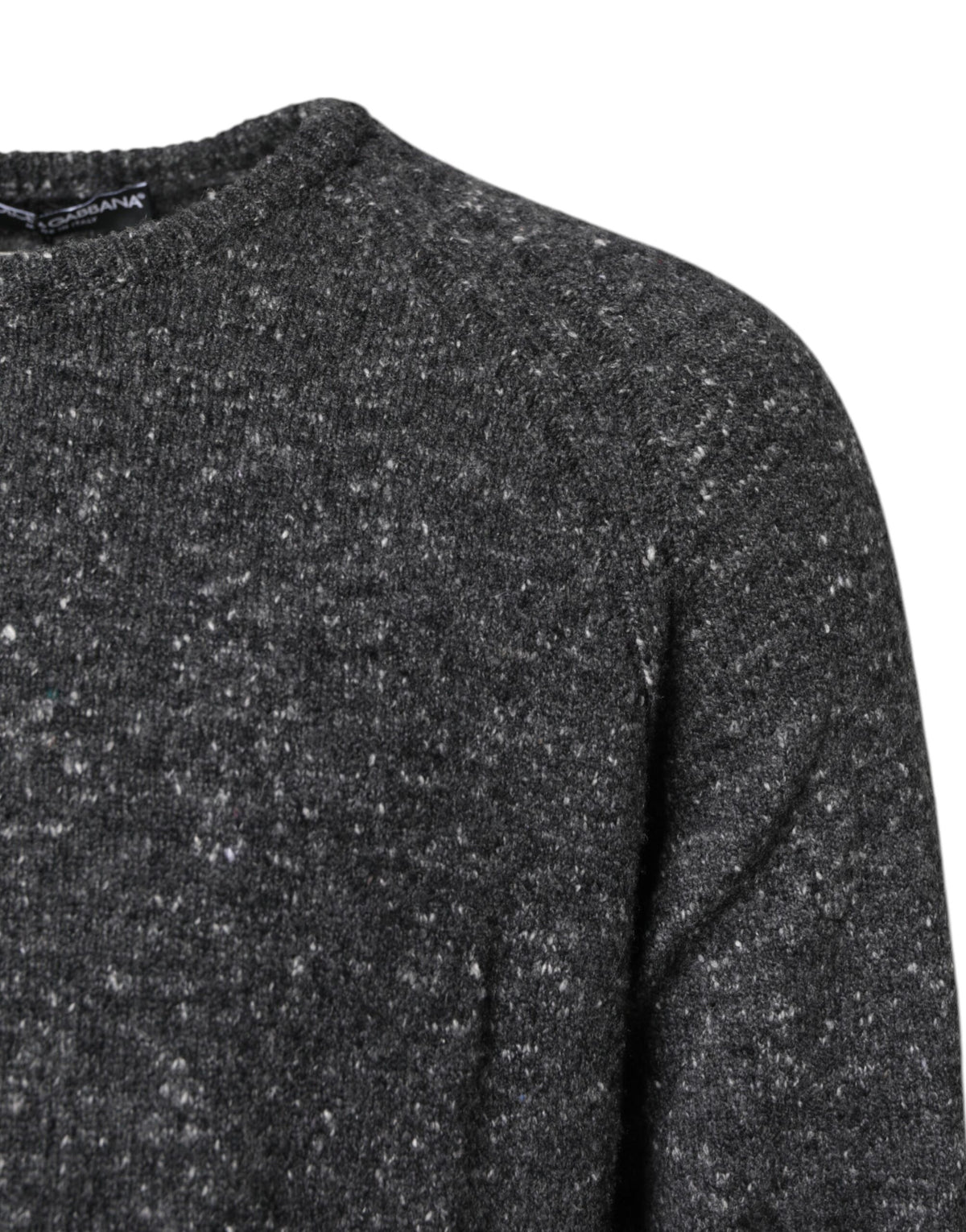 Pull en laine grise à col rond, Dolce &amp; Gabbana
