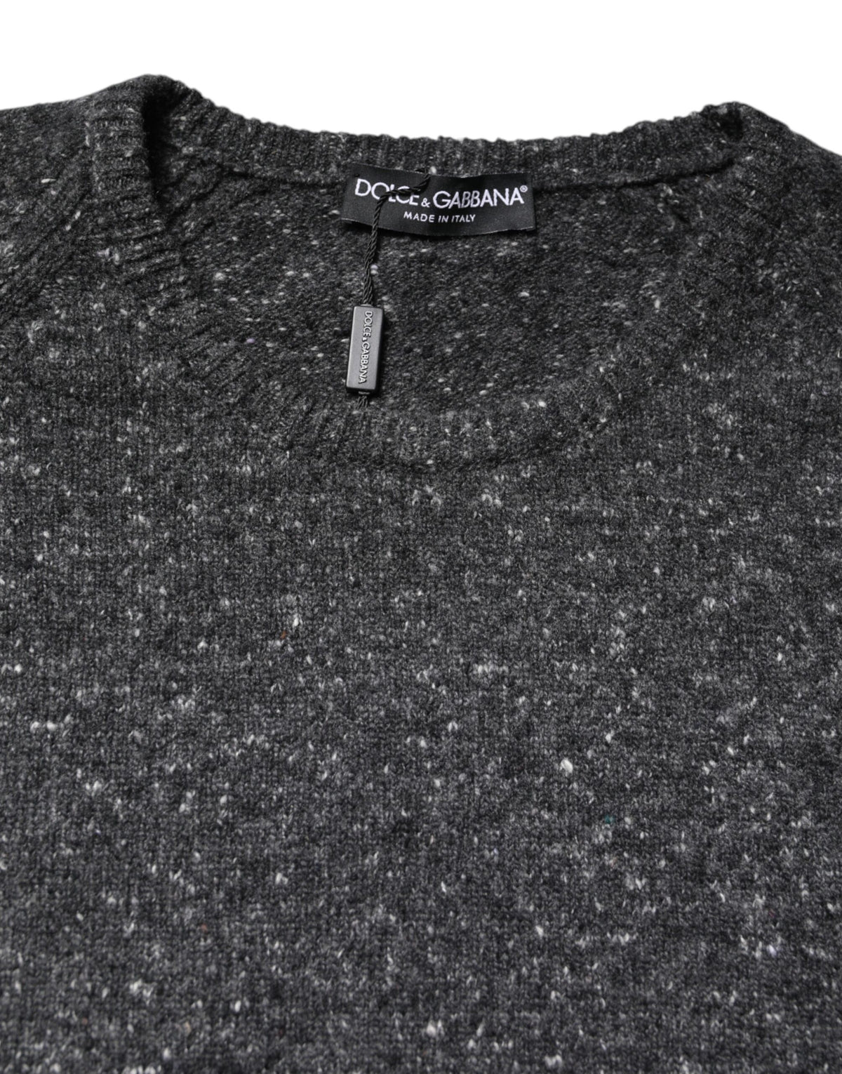 Pull en laine grise à col rond, Dolce &amp; Gabbana