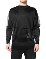 Pull en tricot à col rond noir avec logo Dolce &amp; Gabbana