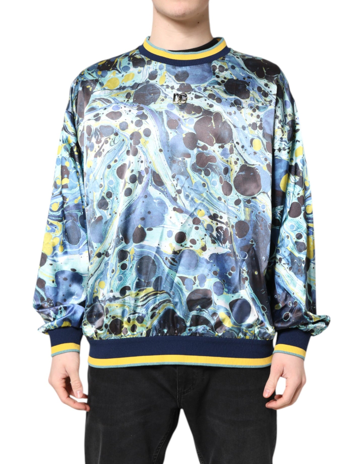 Dolce &amp; Gabbana heren trui met multicolor marmerprint
