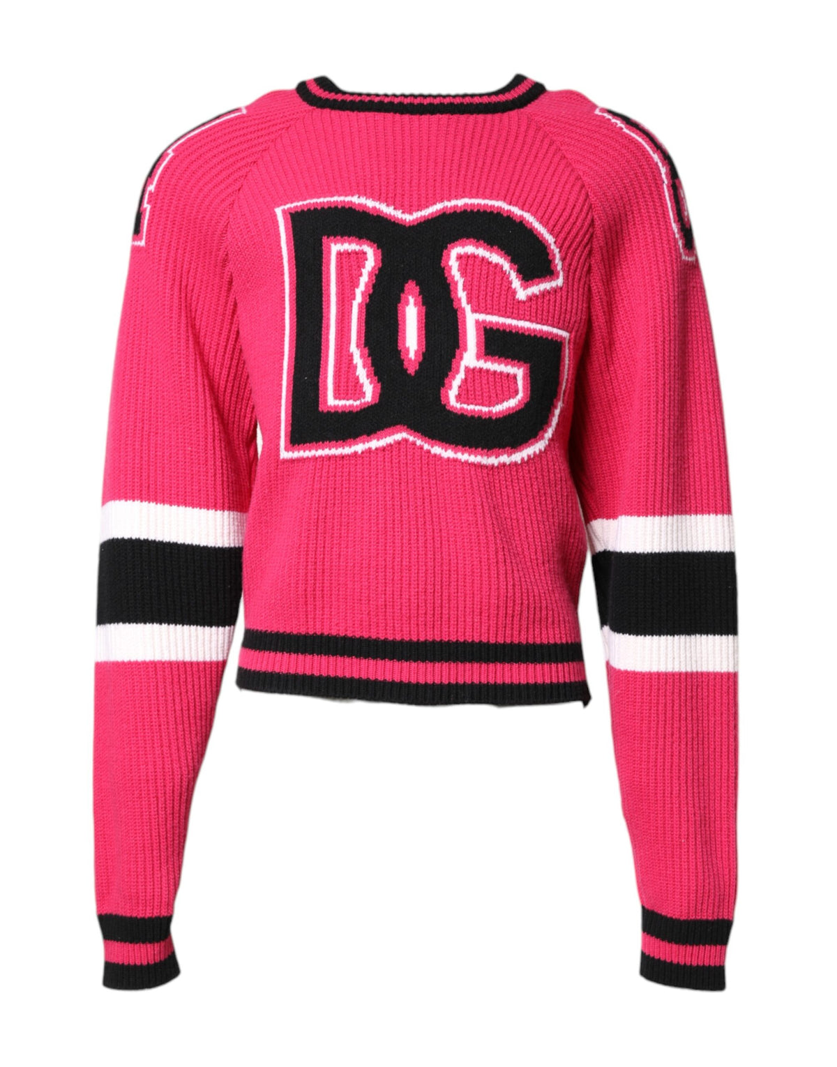 Pull en coton rose à imprimé logo, Dolce &amp; Gabbana