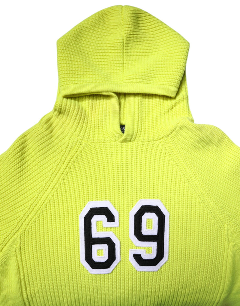 Pull en tricot à capuche pour homme vert 69 de Dolce &amp; Gabbana