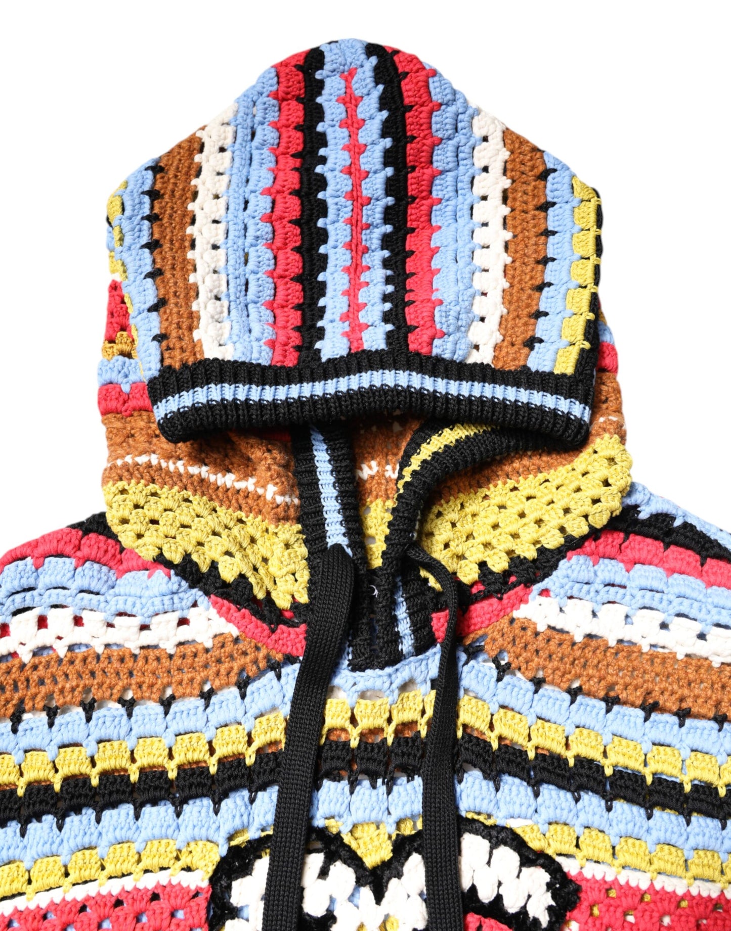 Dolce & Gabbana Multicolor Cotton Hooded Pullover Sweater