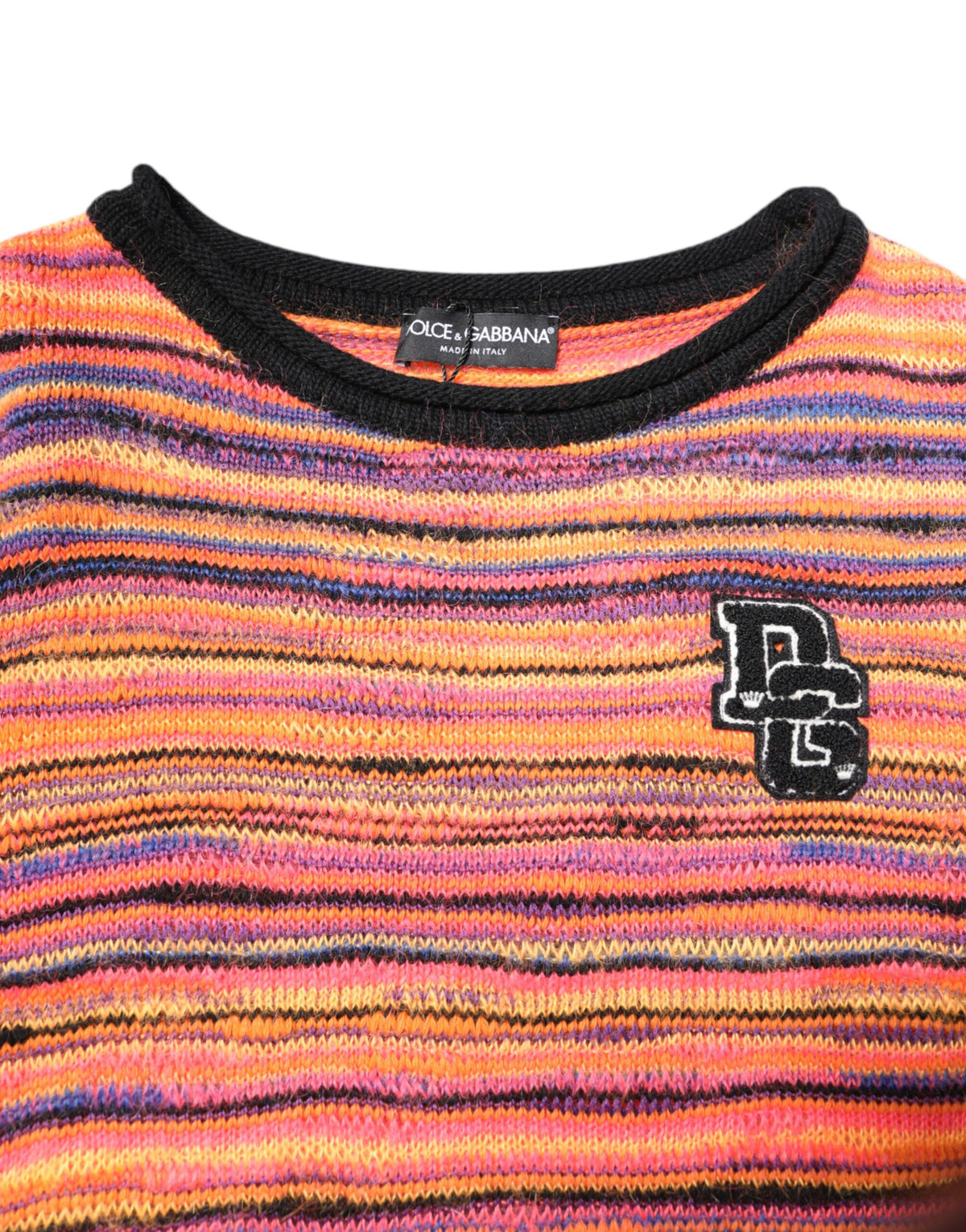 Pull en laine multicolore à logo DG de Dolce &amp; Gabbana
