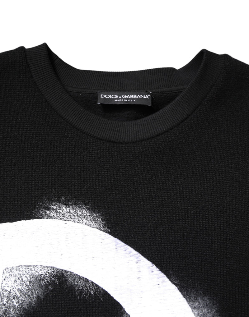Pull en coton noir à imprimé logo pour homme de Dolce &amp; Gabbana