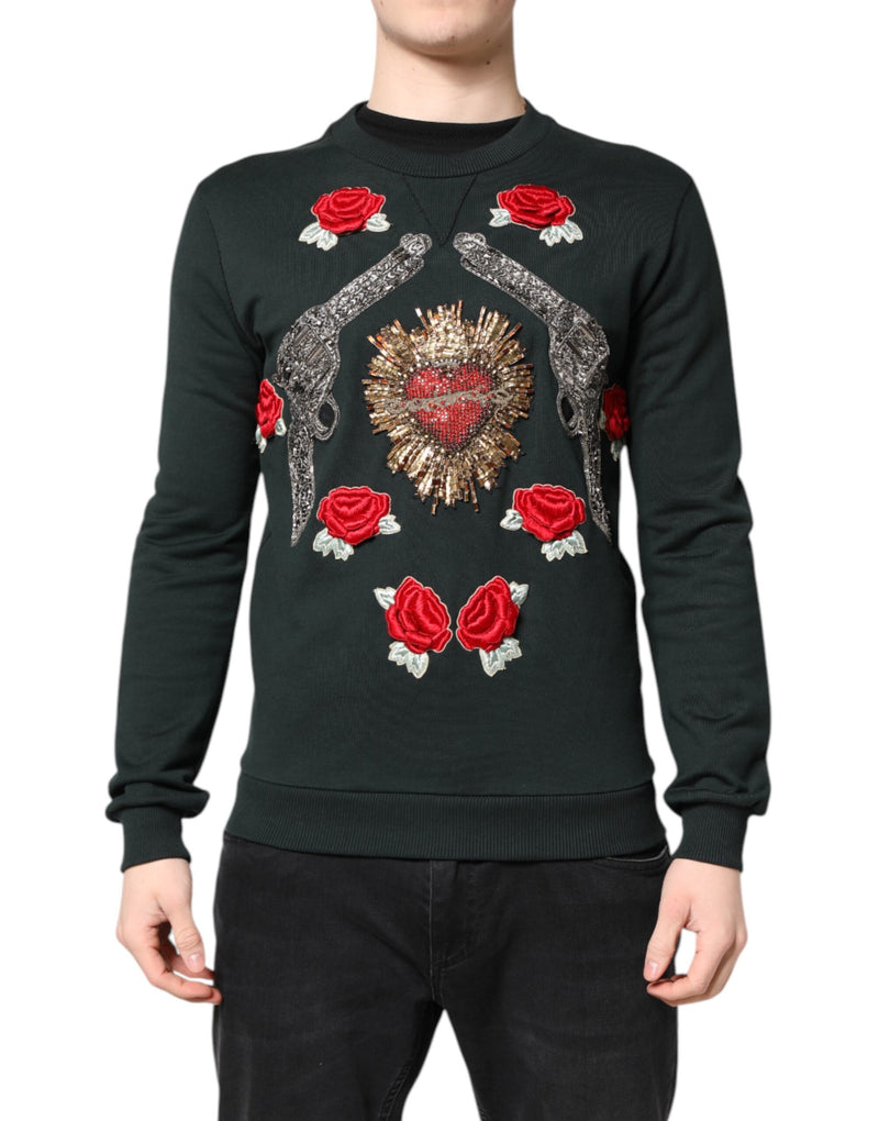 Pull en tricot noir brodé de paillettes de Dolce &amp; Gabbana