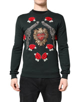 Pull en tricot noir brodé de paillettes de Dolce &amp; Gabbana