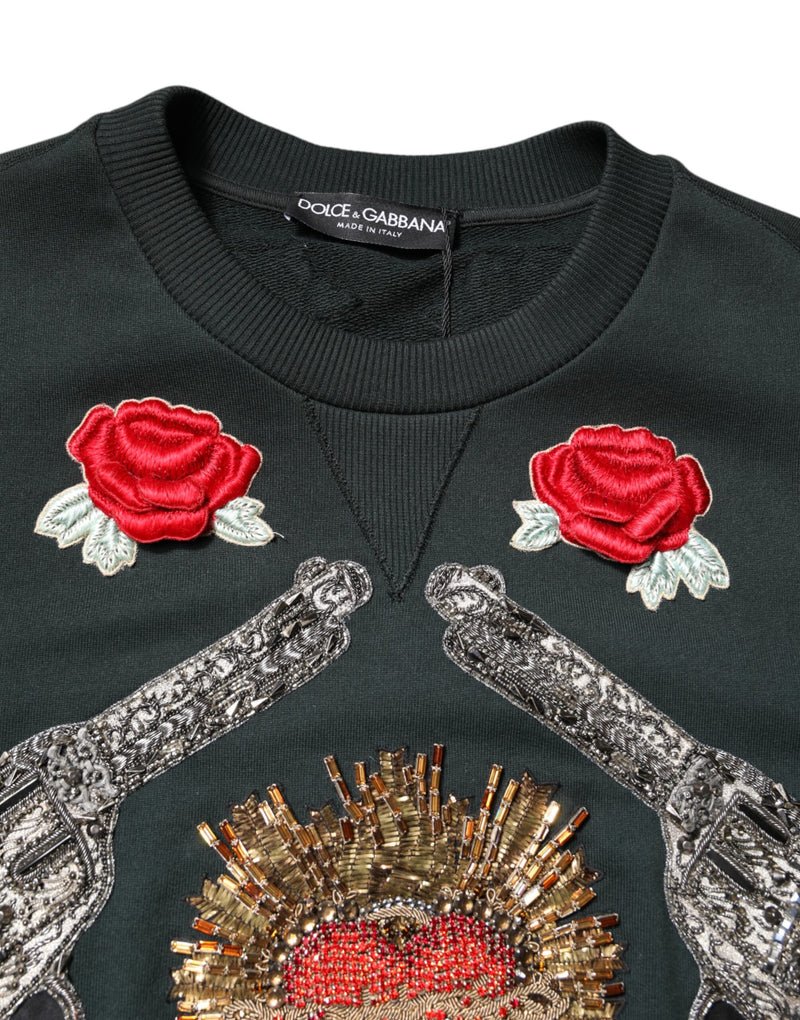 Pull en tricot noir brodé de paillettes de Dolce &amp; Gabbana